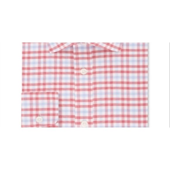 Tommy Hilfiger Men's Plaid Collared Work Dress Shirt Red Size 16X32-33 - Picture 3 of 3